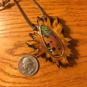 Okavark sunset moth pendant